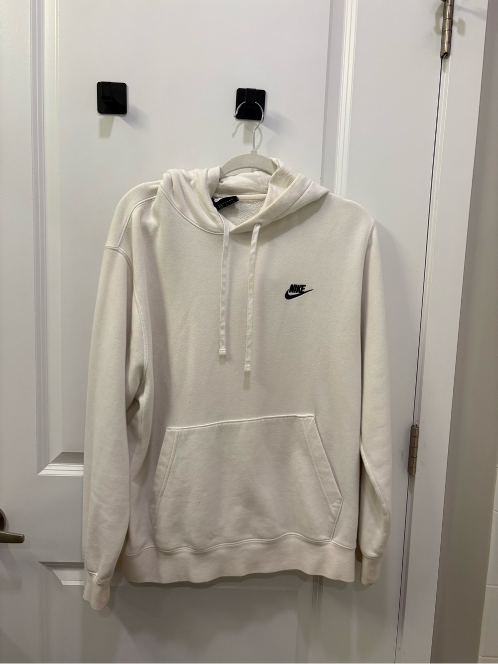 white nike hoodie large